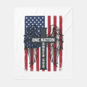 Couverture Polaire Chemise à ailes de croix patriotique d'une nation