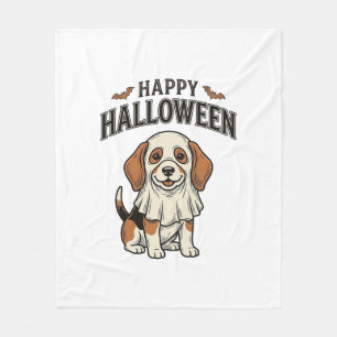 Couverture Polaire Chemise à gravure vintage de chien fantôme Hallowe