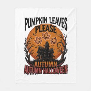 Couverture Polaire Chemise Automnale Citrouille Avec Feuilles De Tomb