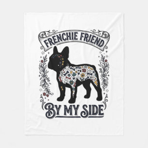Couverture Polaire Chemise Bouledogue Français Floral Vintage Amoureu