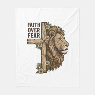 Couverture Polaire Chemise chrétienne vintage Croix Lion La Foi Sur L
