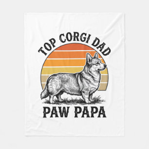 Couverture Polaire Chemise Corgi Papa Vintage Sunset Chien Papa Cadea