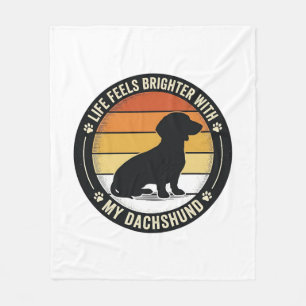 Couverture Polaire Chemise Dachshund Sunset Design Vintage Amoureux d