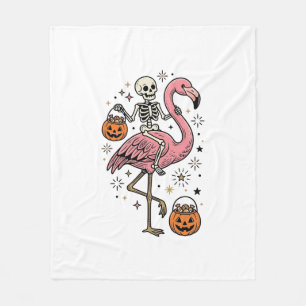 Couverture Polaire Chemise de bonbons d'Halloween de flamant rose che