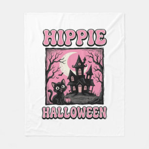 Couverture Polaire Chemise de chat de maison hantée vintage Halloween