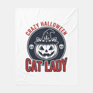 Couverture Polaire Chemise de chat de sorcière vintage de dame de cha