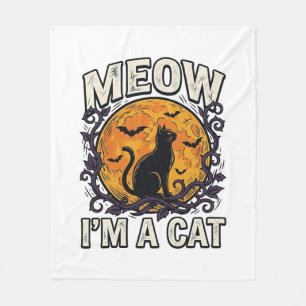 Couverture Polaire Chemise de chat Halloween Miaou Je suis un chat Vi