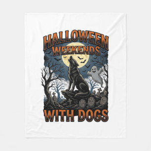Couverture Polaire Chemise de chien Halloween Pup Cimetière Vintage
