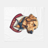 Couverture Polaire Chemise de chien patriotique vintage Golden Retrie (Devant (Horizontal))