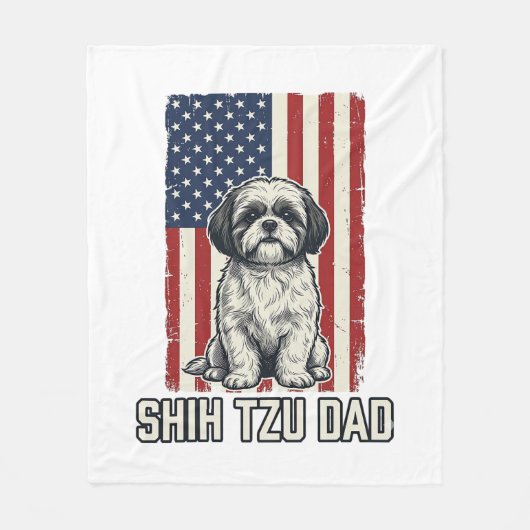 Couverture Polaire Chemise de chien vintage avec drapeau patriotique  (Devant)