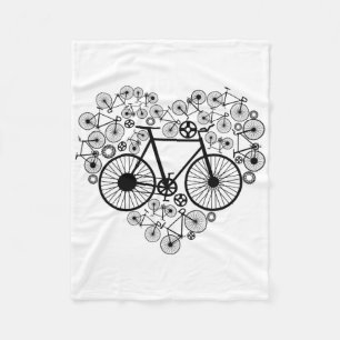 Couverture Polaire Chemise de cœur de vélos Mtb de route mignonne con
