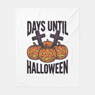 Couverture Polaire Chemise de compte à rebours d'Halloween Dessin de