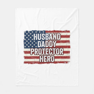 Couverture Polaire Chemise de drapeau de héros protecteur mari patrio