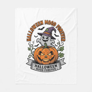 Couverture Polaire Chemise de gravure vintage de fantôme de citrouill