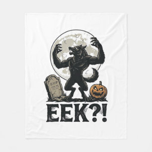 Couverture Polaire Chemise de loup-garou Halloween Gravure vintage Lu