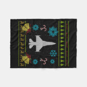 Couverture Polaire Chemise de Noël du pilote d'avion Jet (Devant (Horizontal))