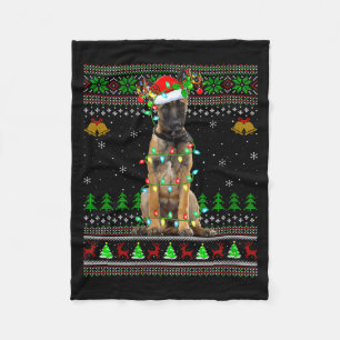Couverture Polaire Chemise de Noël laide pour femme Chien Malinois Be