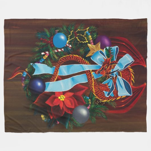 Couverture Polaire Chemise de Noël Red Dragon (Devant (Horizontal))
