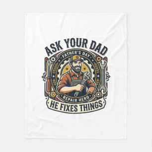 Couverture Polaire Chemise de réparation de papa de la fête des pères