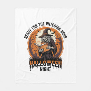 Couverture Polaire Chemise de sorcière Halloween Lecture de grimoire