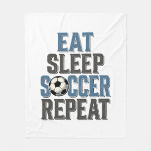 Couverture Polaire Chemise de typographie vintage Soccer Eat Sleep Re