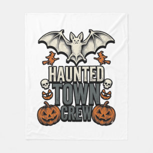 Couverture Polaire Chemise de ville hantée Halloween vintage chauve-s