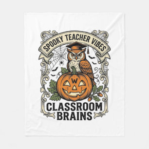 Couverture Polaire Chemise d'école vintage de professeur de citrouill