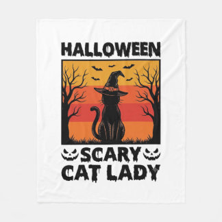 Couverture Polaire Chemise Halloween Dame de chat effrayant Gravure V