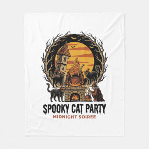 Couverture Polaire Chemise Halloween Gravure Vintage Fête de Chat Eff