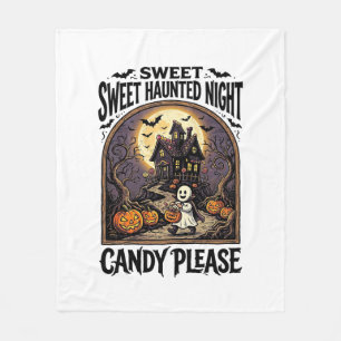 Couverture Polaire Chemise Halloween Vintage Candy Night Maison Hanté