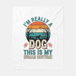 Couverture Polaire Chemise Halloween Vintage Costume Humain Chien Drô