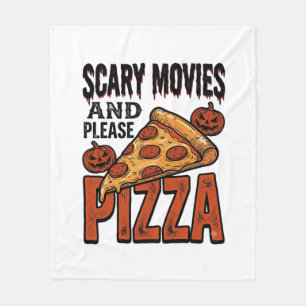 Couverture Polaire Chemise Horror Pizza pour les fans de soirées ciné