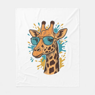 Couverture Polaire Chemise Lunettes de soleil Girafe Gravée Vintage C