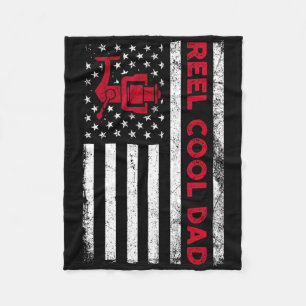 Couverture Polaire Chemise Papa Super Cool Drapeau Américain Pêche à