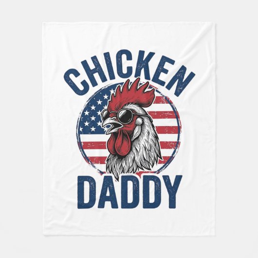 Couverture Polaire Chemise patriotique vintage Coq Papa Poulet Desi (Devant)