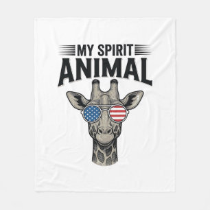 Couverture Polaire Chemise patriotique vintage girafe animal spiritue