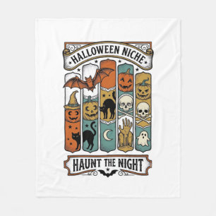 Couverture Polaire Chemise rétro Halloween avec rayure effrayante vin