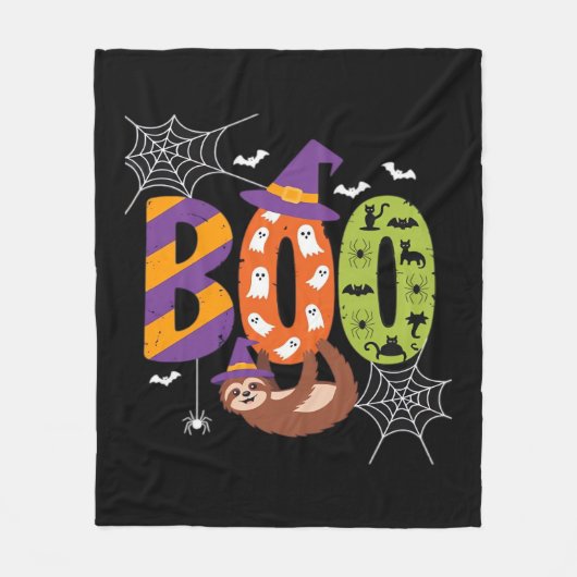 Couverture Polaire Chemise T Essentielle Halloween Sloth Boo Lazy (Devant)