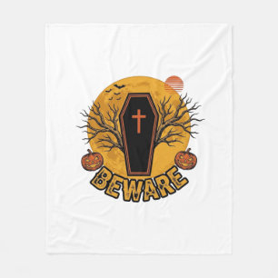 Couverture Polaire Chemise vintage citrouille cercueil Halloween méfi