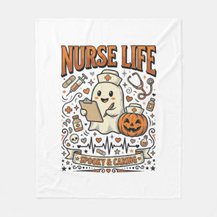 Couverture Polaire Chemise vintage citrouille fantôme Halloween Nurse