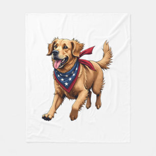 Couverture Polaire Chemise vintage gravée Freedom Golden Retriever 4