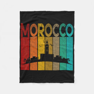 Couverture Polaire Chemise vintage Maroc, j'aime la carte du Maroc Ma