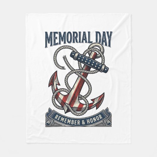 Couverture Polaire Chemise vintage Memorial Day Anchor Remember Honor (Devant)