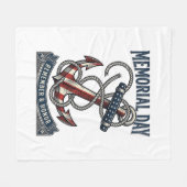 Couverture Polaire Chemise vintage Memorial Day Anchor Remember Honor (Devant (Horizontal))