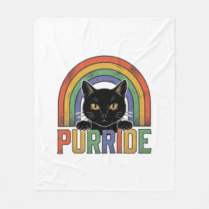 Couverture Polaire Chemise Vintage Purride Chat Noir Arc-en-Ciel Desi