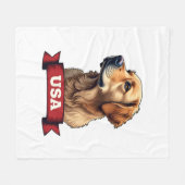 Couverture Polaire Chemise vintage USA avec gravure Golden Retriever  (Devant (Horizontal))