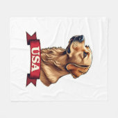 Couverture Polaire Chemise vintage USA gravure Golden Retriever (Devant (Horizontal))