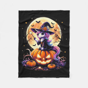 Couverture Polaire Chemises de Halloween pour filles licorne sorcière