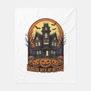 Couverture Polaire Chemises de maison hantée Halloween amis sorcières