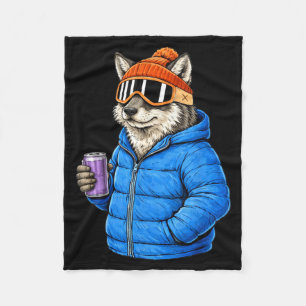 Couverture Polaire Chemises motifs animaux loup fête après ski skiAni